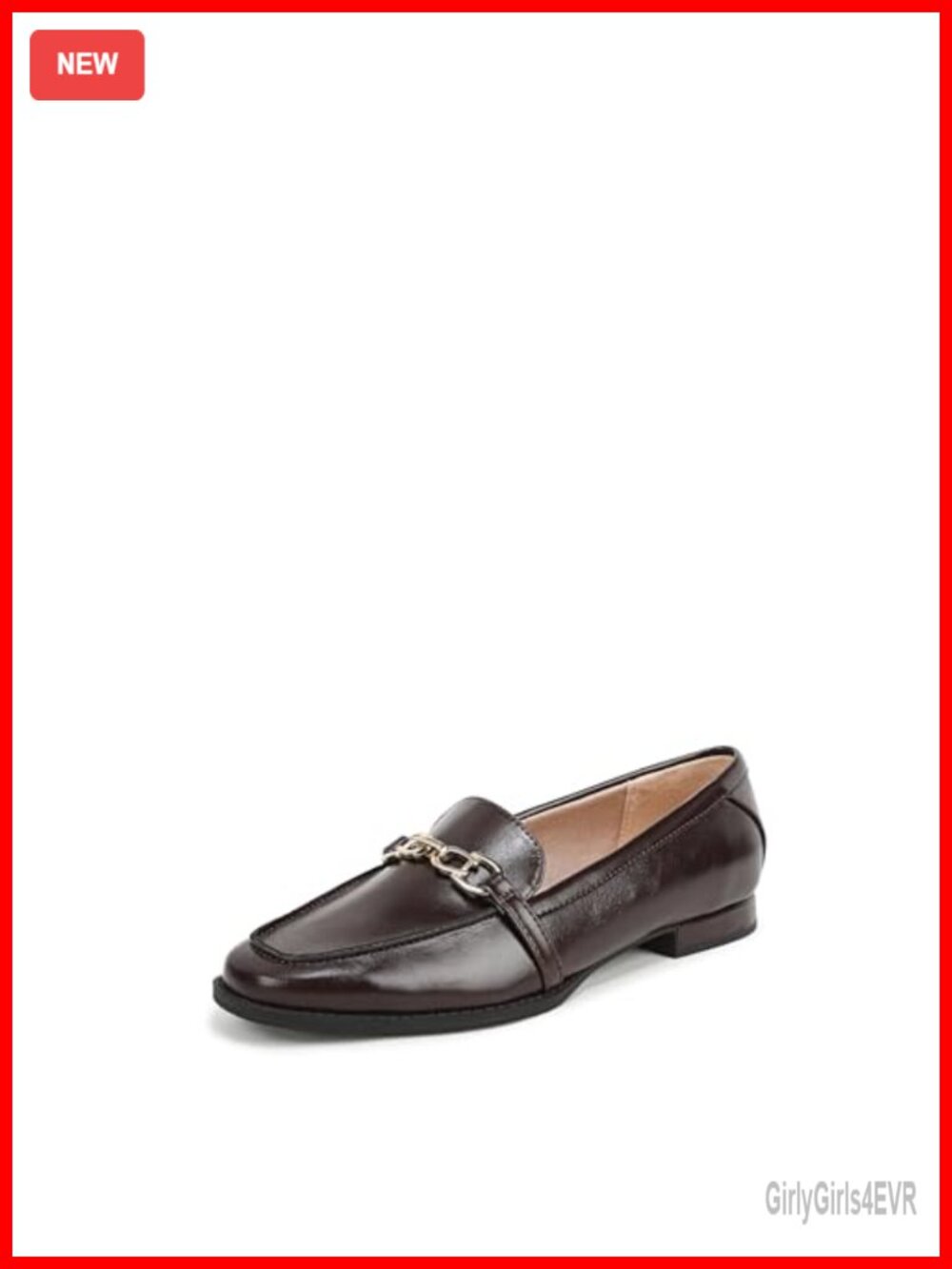 Women's Slip-On Loafers with Bit Ornament, Low Block Heel, PU Upper, Comfort